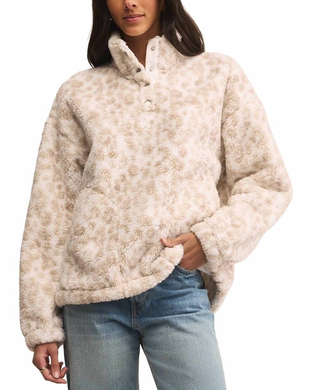 NEW Z SUPPLY brooklyn sherpa jacket in cream